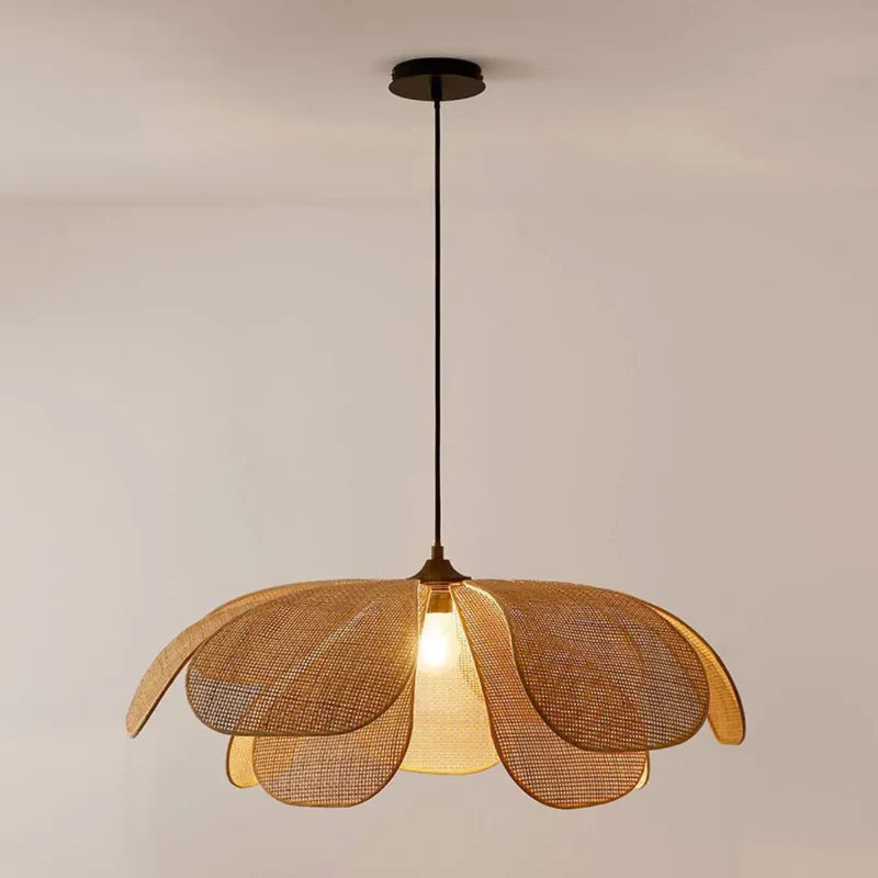 Luminária Pendente Minimalista Palha Natural Rattan