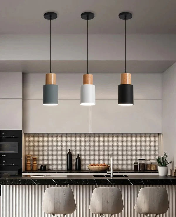 Luminária Pendente Minimalista Aurea Elegância Natural para Ambientes Sofisticados