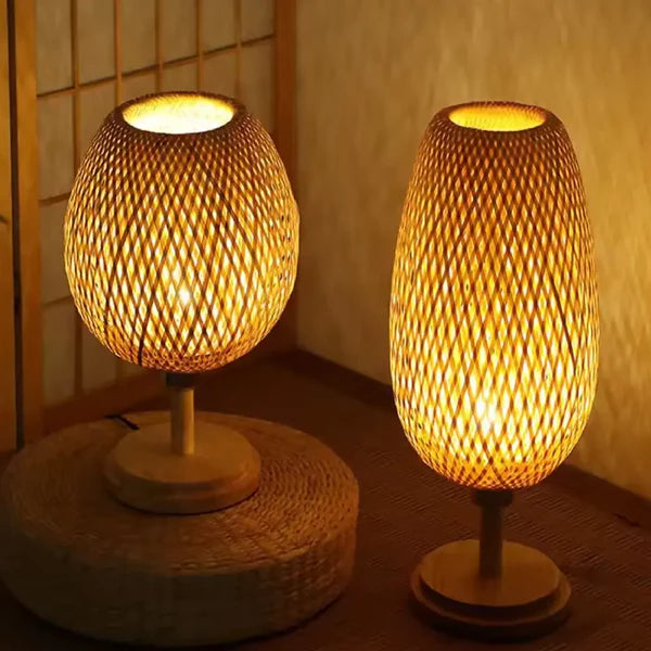 Luminária de Mesa Bambu – Estilo Natural com Elegância Artesanal