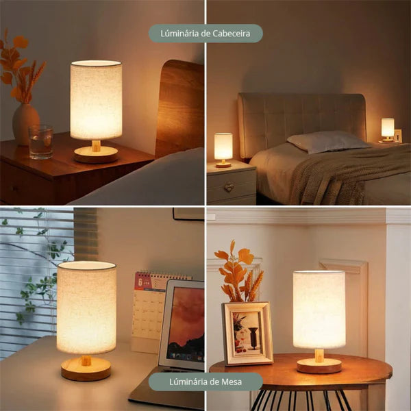 Luminária de Mesa Cúpula Linho – Sofisticação Natural e Aconchegante