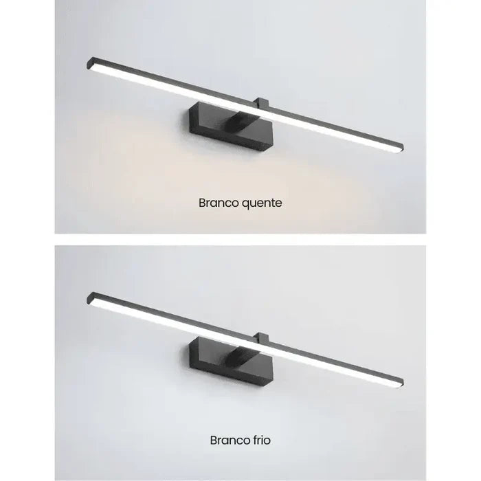 Arandela de Parede LED para Banheiro 3 Cores em Alumínio