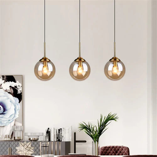 Lustre Pendente Moderno Globo LED Iluminação Sofisticada e Contemporânea