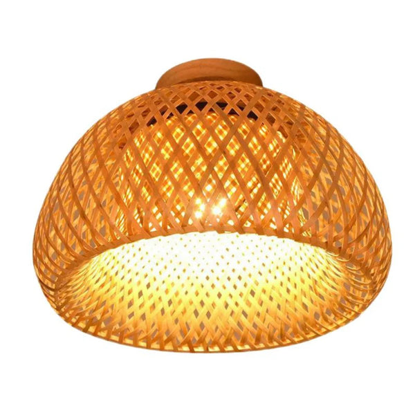 Plafon de Teto Bambu Artesanal — iluminação sofisticada e consciência ecológica