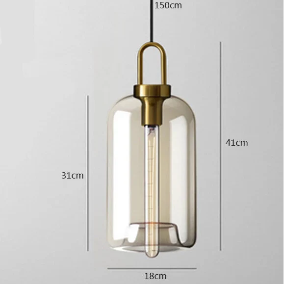 Pendente Loft Industrial em Vidro e Metal com Altura Ajustável e Design Moderno