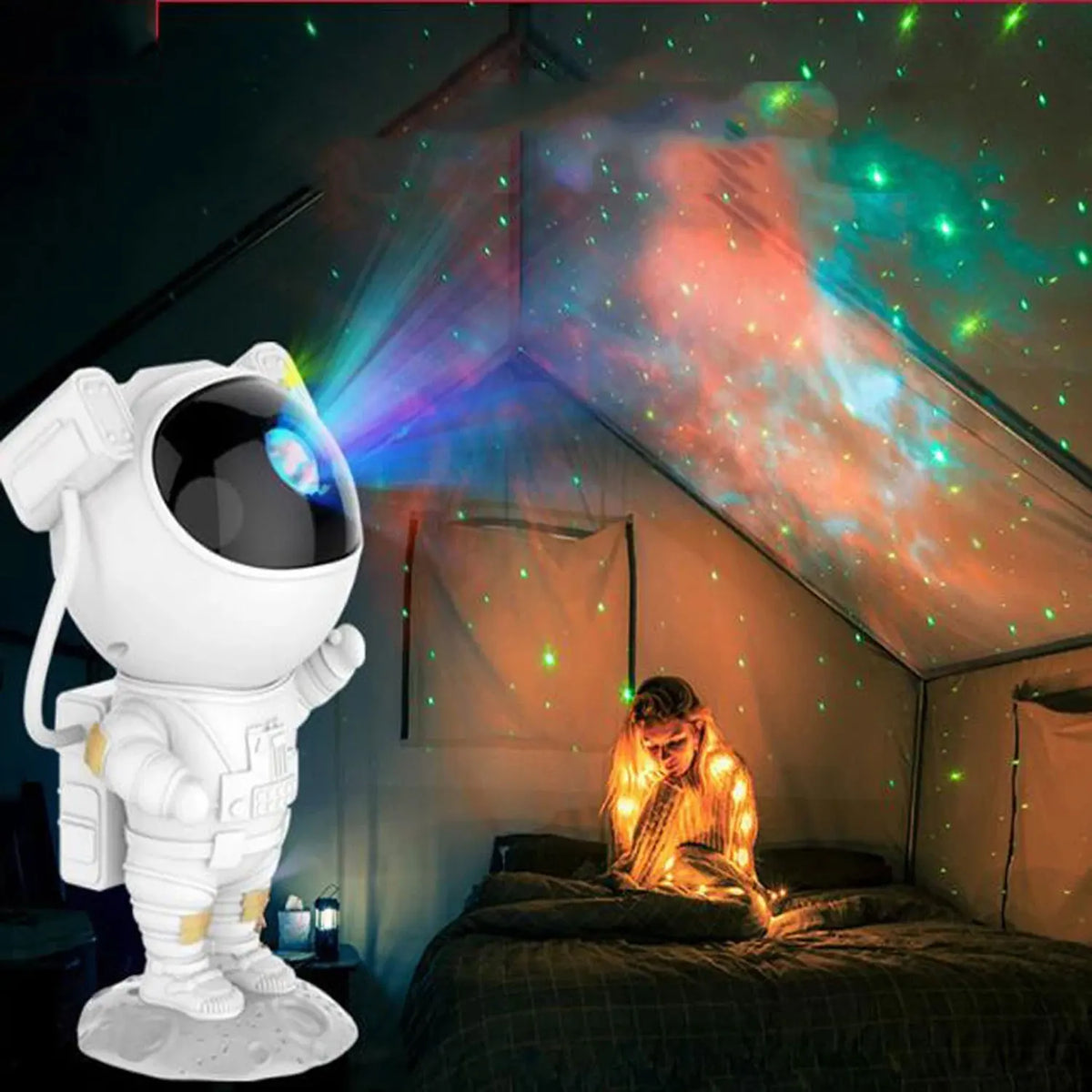 Projetor Astronauta Galáxia Brilhante