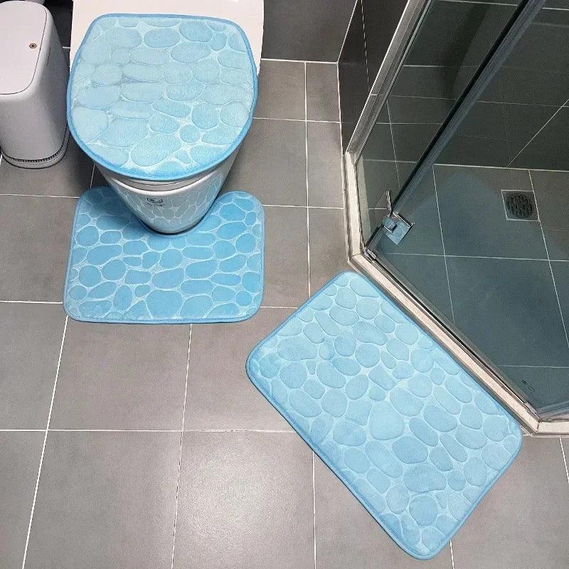 Kit 3 Tapetes Absorve Zelar – Máxima Absorção e Conforto para Seu Banheiro