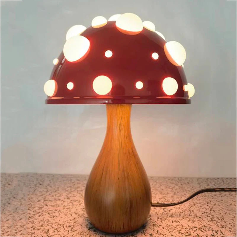 Abajur Cogumelo Luminária de Mesa Orb com Design Retrô e Iluminação Aconchegante