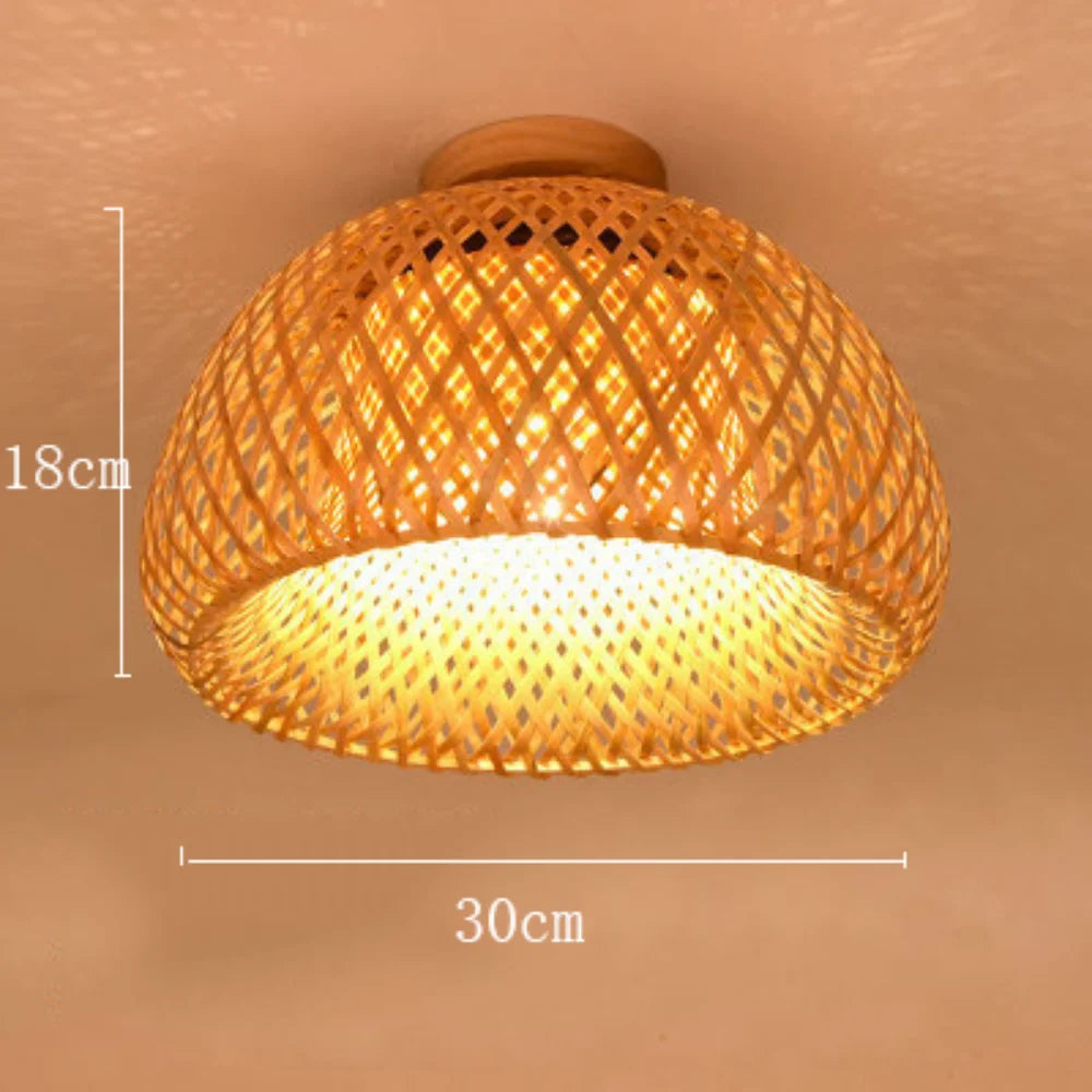 Plafon de Teto Bambu Artesanal Iluminação Sofisticada com Consciência Natural