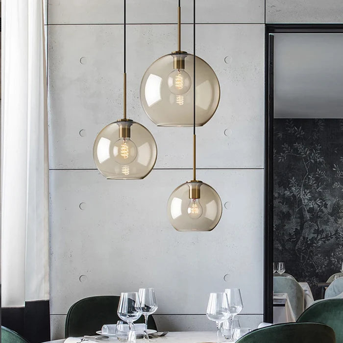 Pendente Loft Industrial em Vidro e Metal com Altura Ajustável e Design Moderno