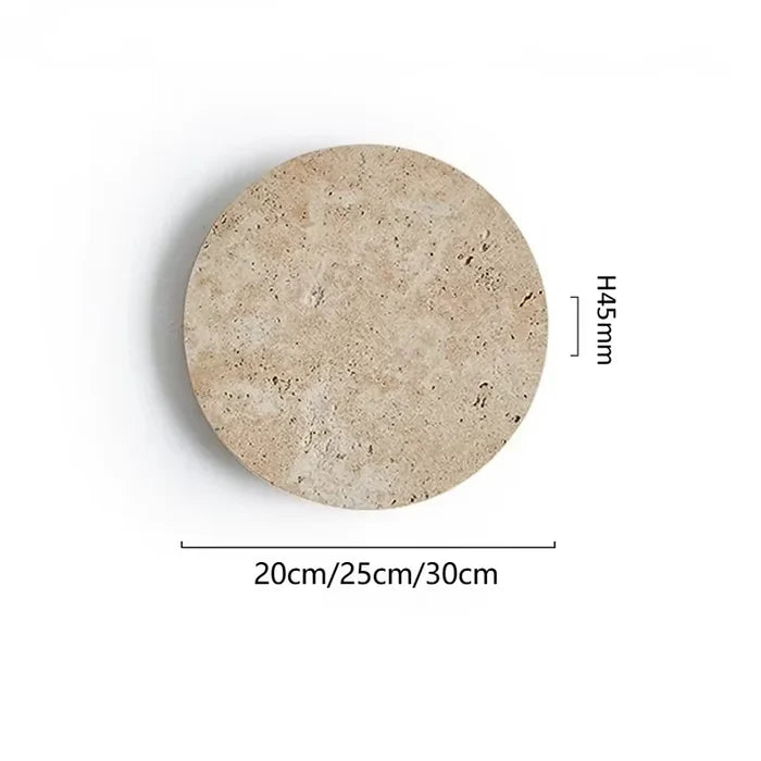 Arandela de Parede Redonda em Travertino Natural com Iluminação Backlight Elegância para Sala e Quarto