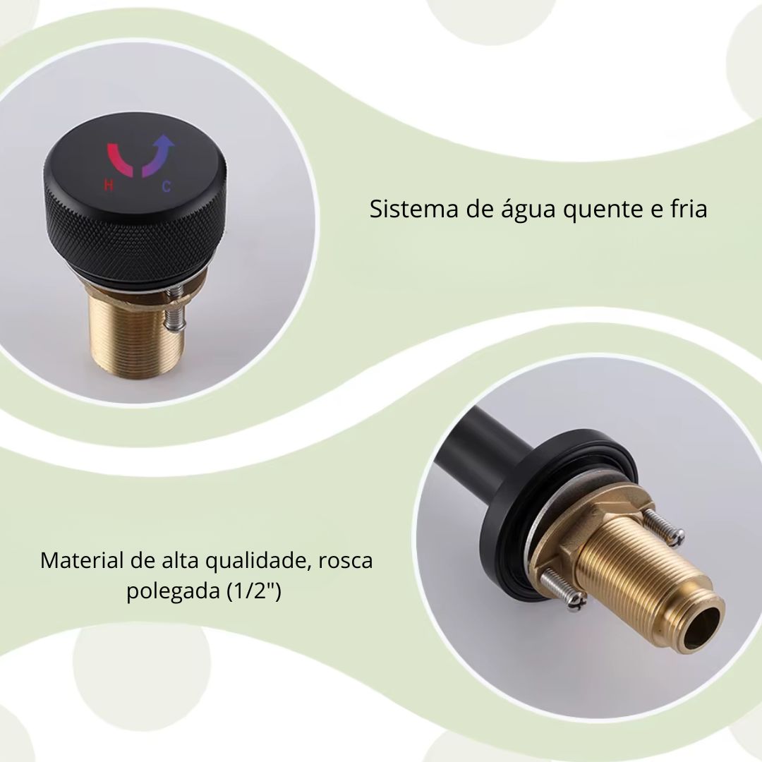 Torneira Monocomando Minimalista em Aço Inox com Bico Giratório 360°
