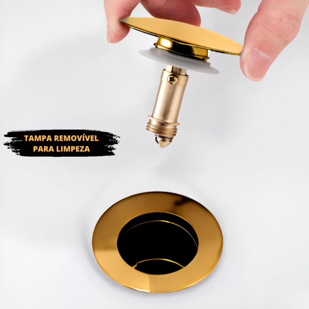 Válvula click inox para cuba de banheiro