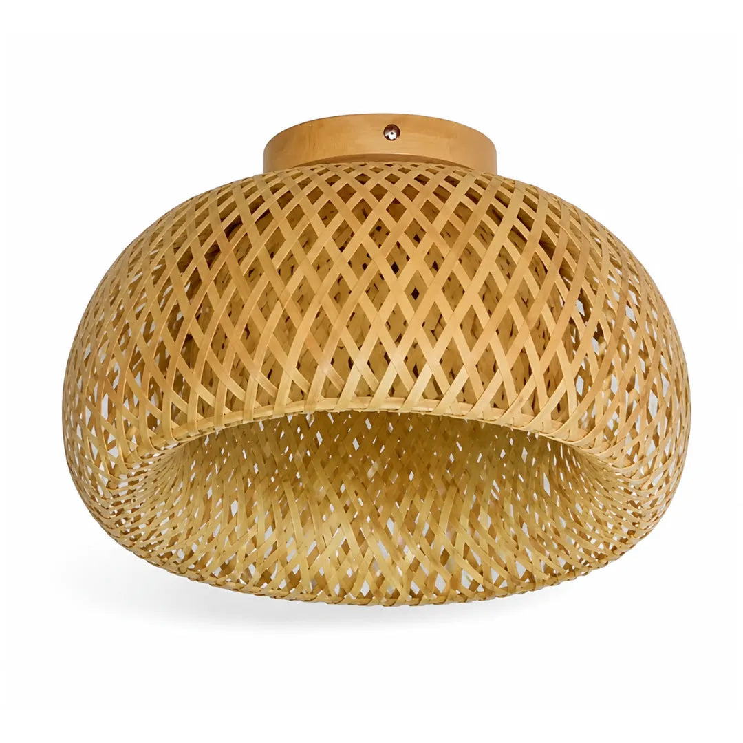 Luminária de Teto Bambu Artesanal Plafon Natural