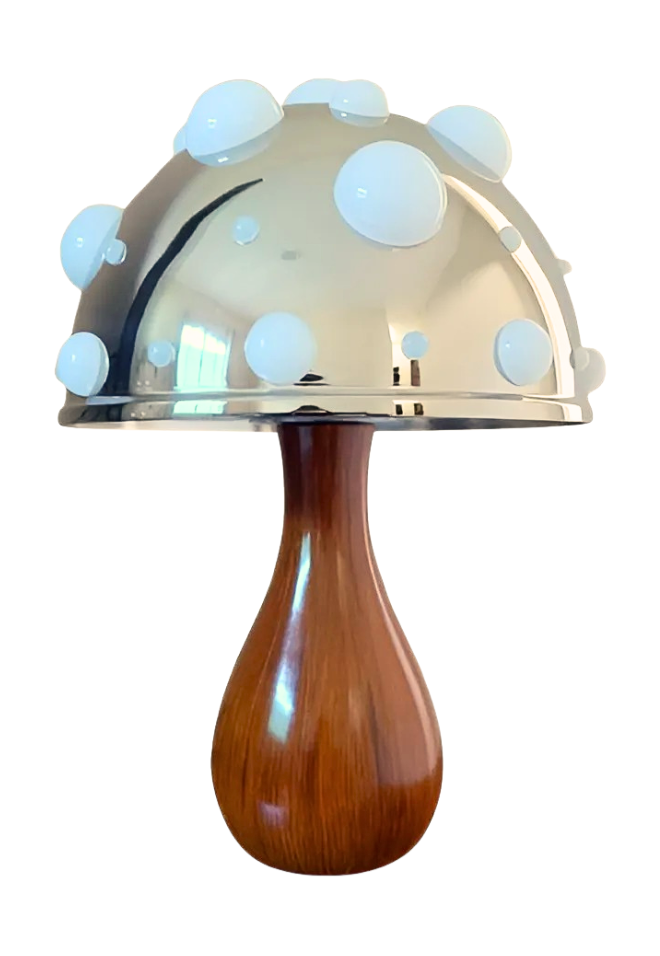 Abajur Cogumelo Luminária de Mesa Orb com Design Retrô e Iluminação Aconchegante