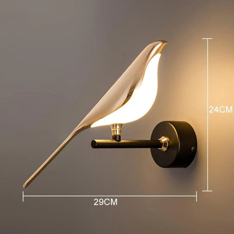 Arandela de Parede Pássaro Dourado – Iluminação Decorativa