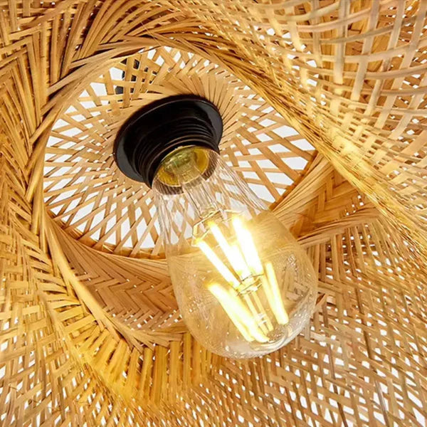 Luminária Pendente de Bambu Oval Honolulu