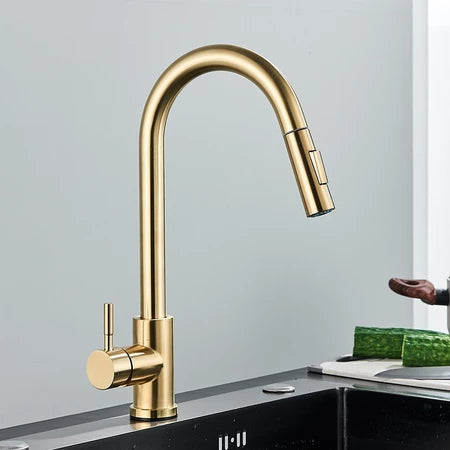 Torneira Gourmet de Cozinha Monocomando com Spray Extensor Flexível