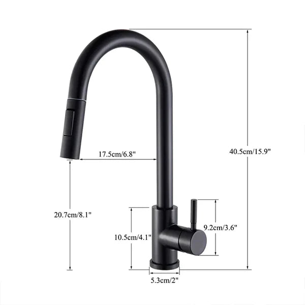 Torneira Gourmet de Cozinha Monocomando com Spray Extensor Flexível