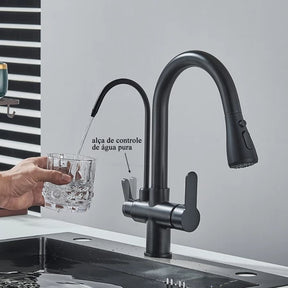 Torneira Gourmet Monocomando Dupla Função – Filtro Integrado + Jato Extensível