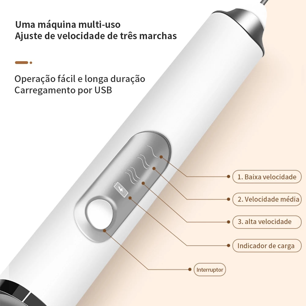 Batedor e Misturador Mixer Elétrico 2 em 1 – Alta Performance + Carregamento USB