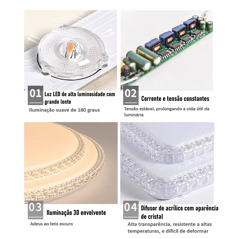 Plafon de Cristal 2 Andares Premium – Iluminação Luxuosa e Moderna