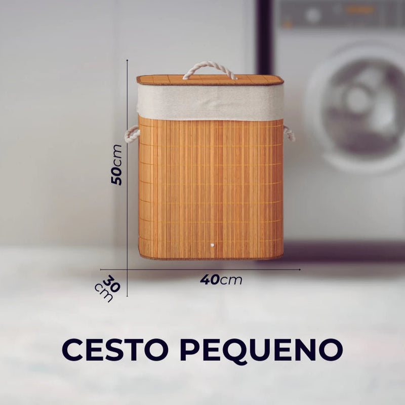 Cesto Grande de Bambu com Forro - Funcionalidade e Estilo