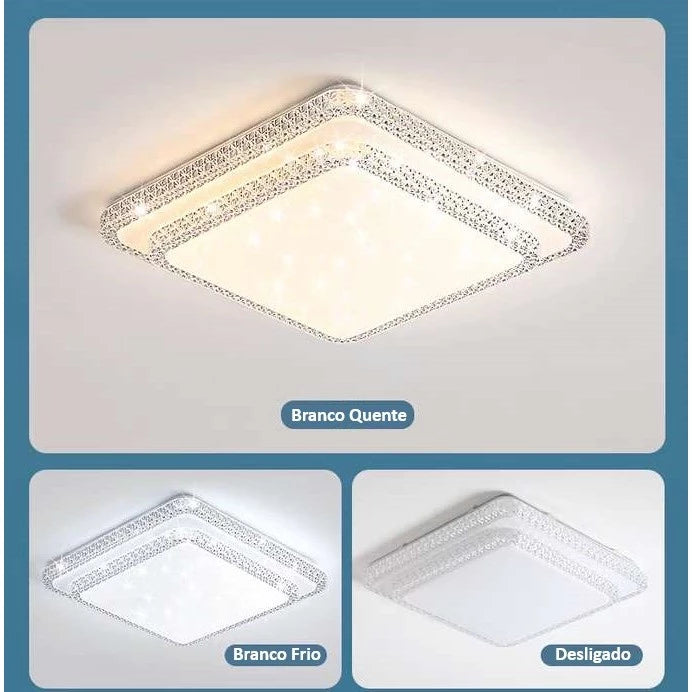 Plafon de Cristal 2 Andares Premium – Iluminação Luxuosa e Moderna