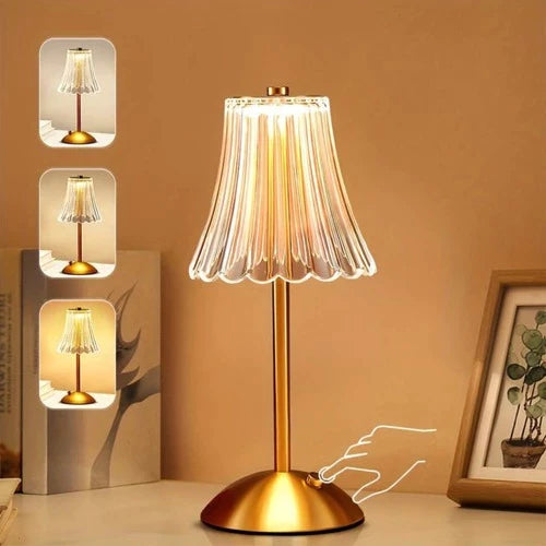 Abajur Portátil de Cristal com Sensor de Toque Sem Fio