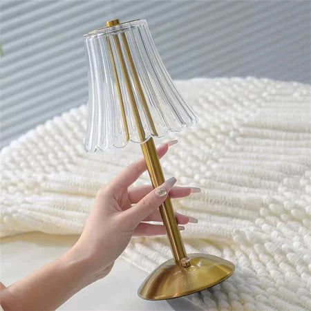 Abajur Portátil de Cristal com Sensor de Toque Sem Fio