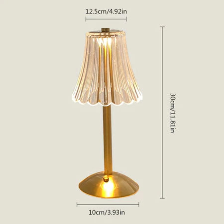Abajur Portátil de Cristal com Sensor de Toque Sem Fio