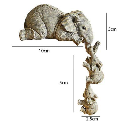 Estatuetas Família Elefante 3 Peças - Resina Premium e Acabamento Artesanal