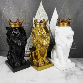 Estatueta Leão Imperador – Poder, Elegância e Presença na Decoração