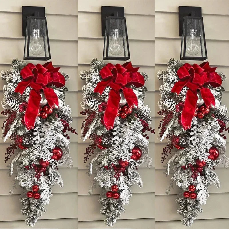 Guirlanda de Natal Rattan Nevada Elegância e Tradição em Cada Detalhe