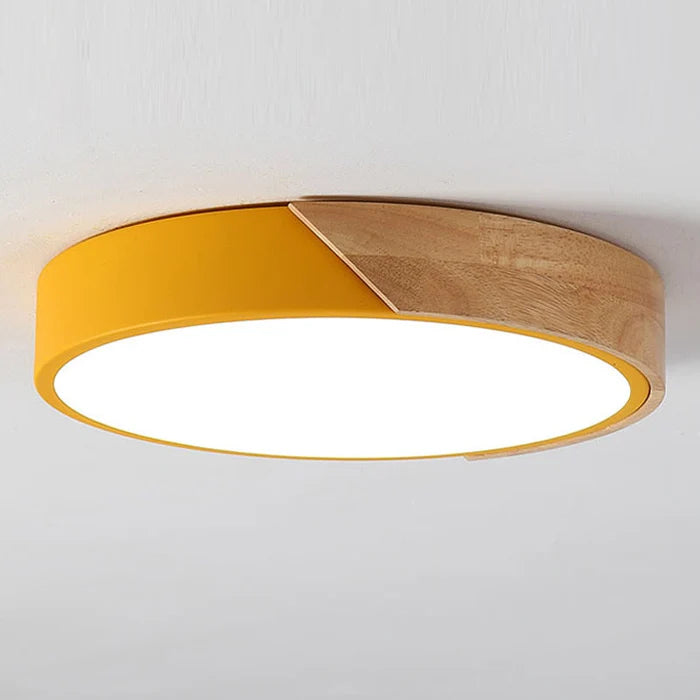 Luminária de Teto Plafon Redondo LED com Controle Remoto - Estilo Nórdico