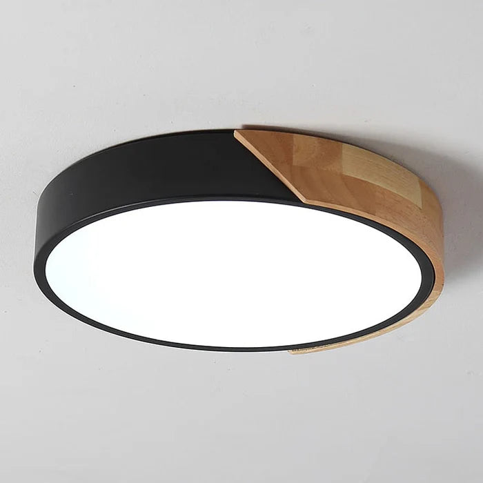 Luminária de Teto Plafon Redondo LED com Controle Remoto - Estilo Nórdico