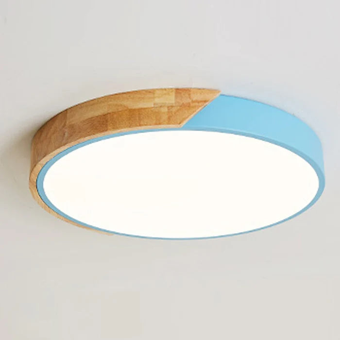 Luminária de Teto Plafon Redondo LED com Controle Remoto - Estilo Nórdico