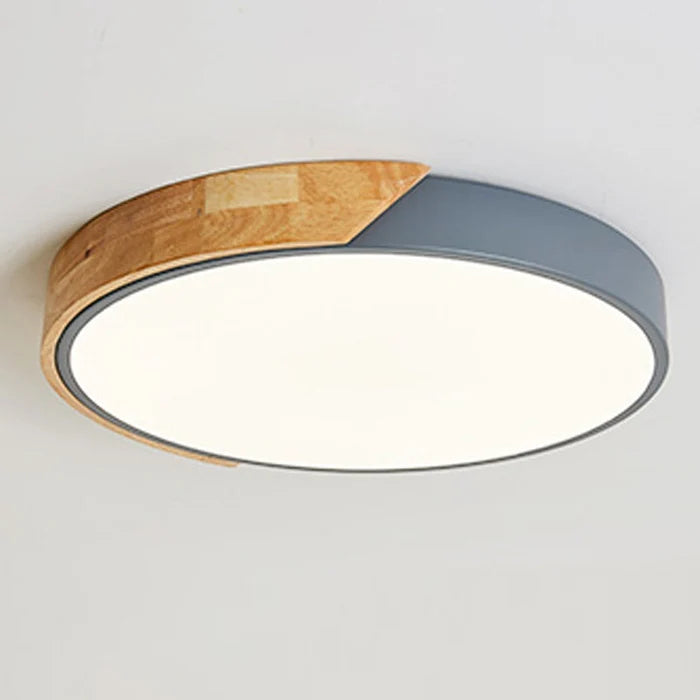 Luminária de Teto Plafon Redondo LED com Controle Remoto - Estilo Nórdico