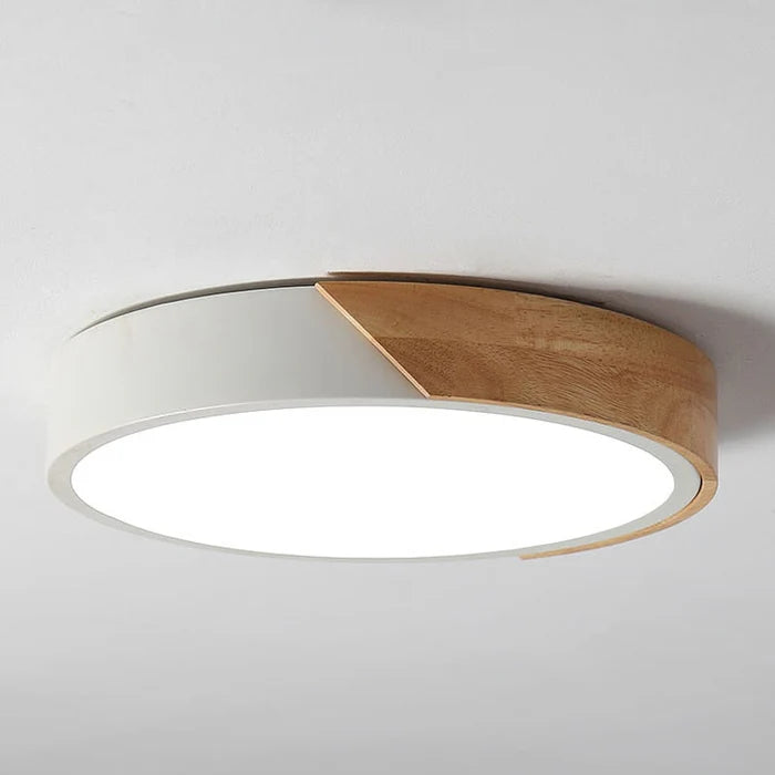 Luminária de Teto Plafon Redondo LED com Controle Remoto - Estilo Nórdico