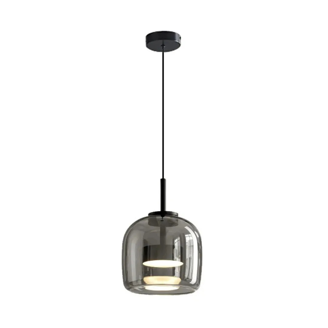 Luminária Pendente Vidro Âmbar ou Fumê LED Dimerizável Aurum