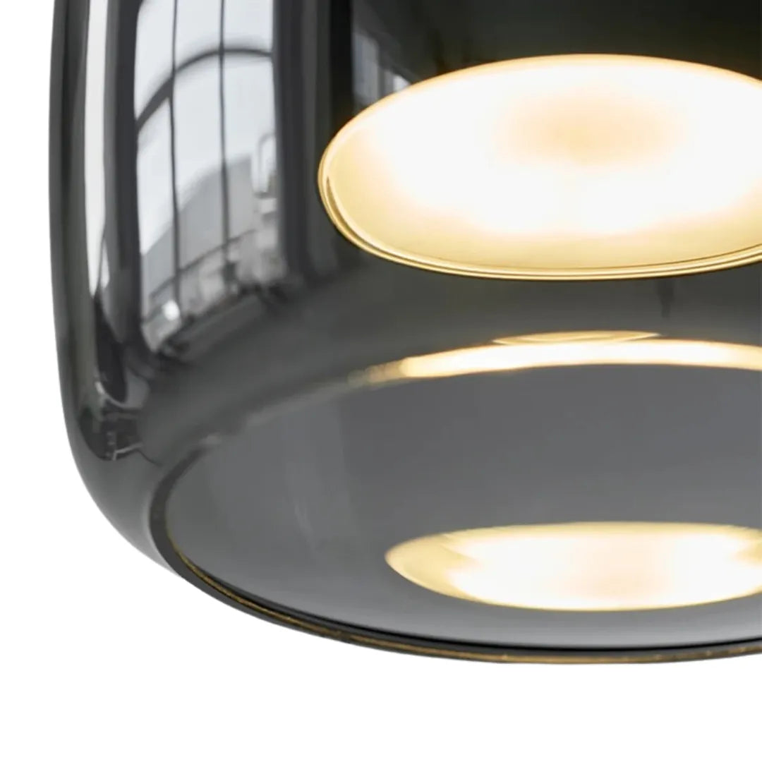 Luminária Pendente Vidro Âmbar ou Fumê LED Dimerizável Aurum