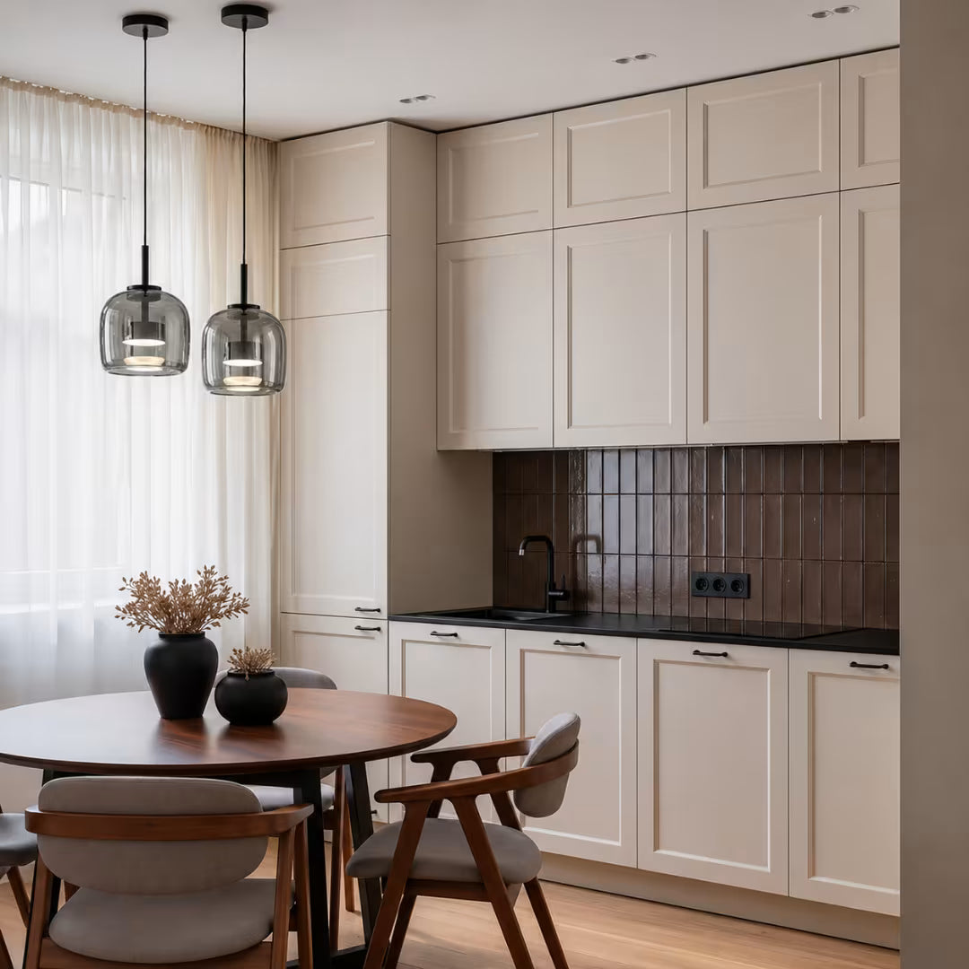 Luminária Pendente Vidro Âmbar ou Fumê LED Dimerizável Aurum