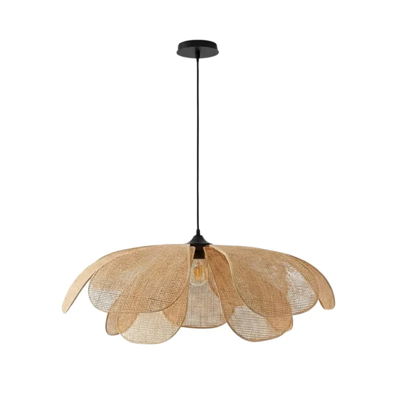 Luminária Pendente Minimalista Palha Natural Rattan