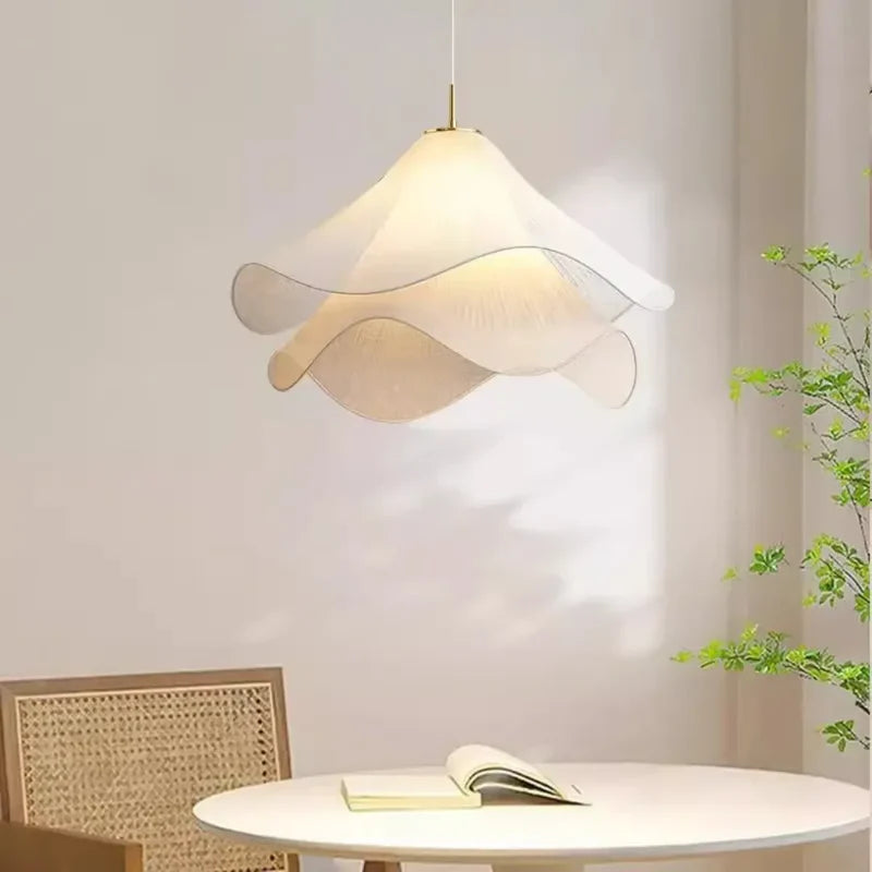 Luminária Pendente Moderna Flor em Tecido Suavidade para Sua Sala de Estar
