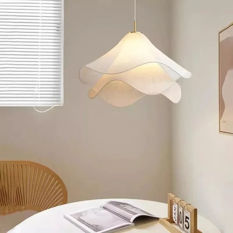 Luminária Pendente Moderna Flor em Tecido Suavidade para Sua Sala de Estar