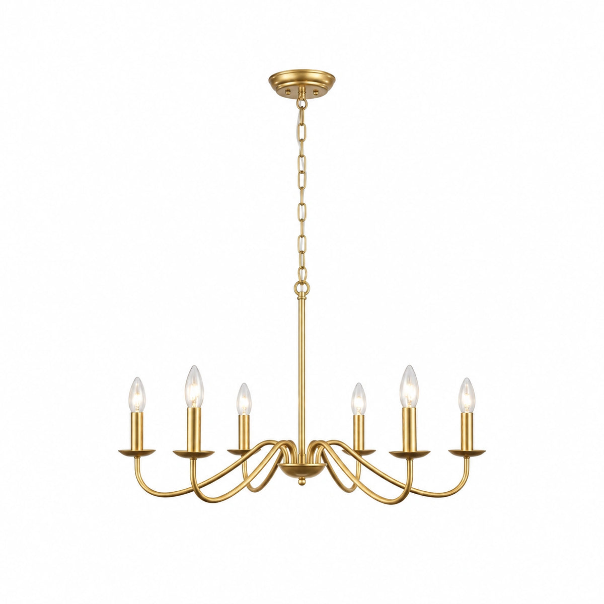 Lustre Candelabro 6 Velas Ferro Preto ou Dourado Vila