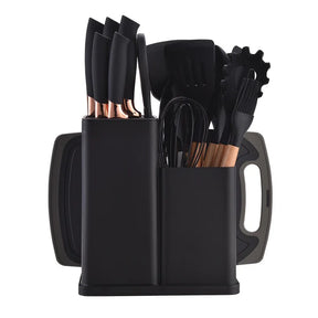 Kit Utensílios de Cozinha em Silicone Premium – 19 Peças com Suporte