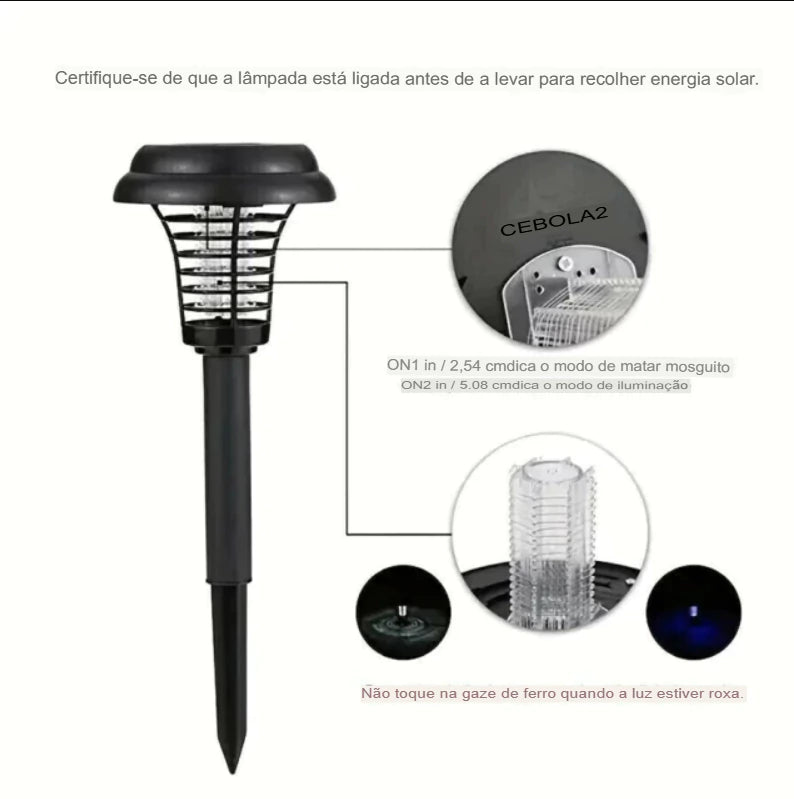 Luminária Solar Repelente de Mosquitos Proteção Natural e Eficiente
