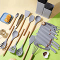 Kit Utensílios de Cozinha em Silicone Premium – 19 Peças com Suporte