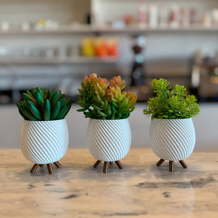 Kit 3 Vasinhos Cachepot Decorativo com Pezinho – Design Minimalista e Sustentável
